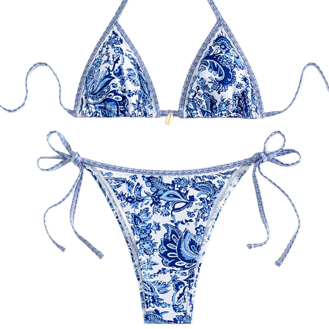 Damen Triangel-Bikini mit floralen Mustern EB