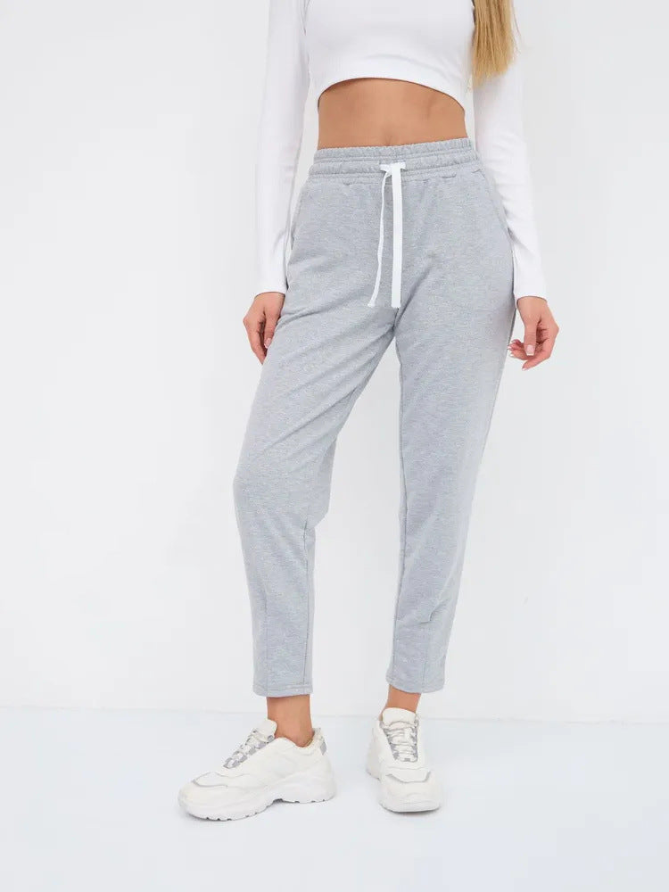 Damen Elegante Jogginghose mit Kordelzug und schmalem Schnitt EB