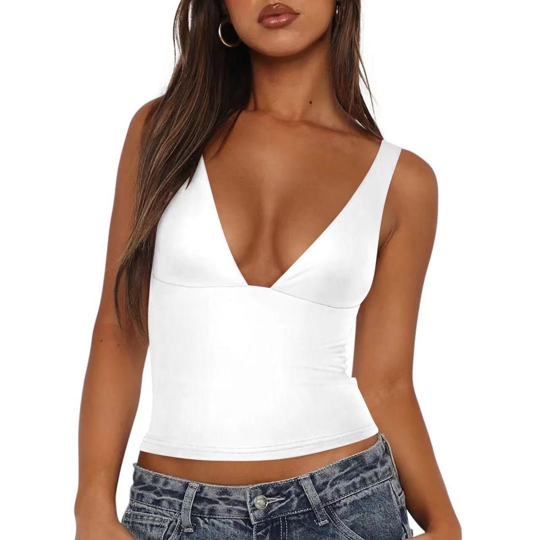 Damen figurbetontes V-Ausschnitt Top EB