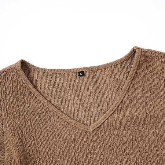 Damen Schickes V-Ausschnitt Kleid EB