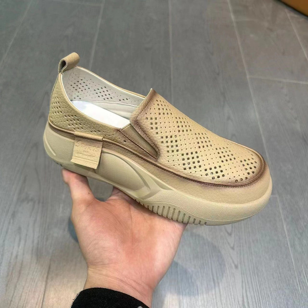 Damen Atmungsaktive Slip-On Sneakers mit modischem Lochdesign EB