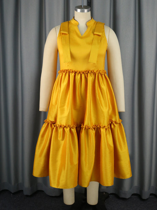 Damen Elegantes Maxikleid mit voluminösem Rock EB