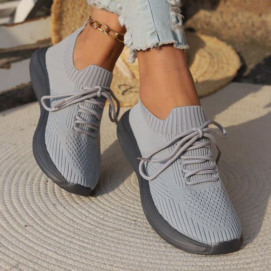 Damen Atmungsaktive Sneaker mit elastischem Strick-Obermaterial und stützendem Fußbett EB