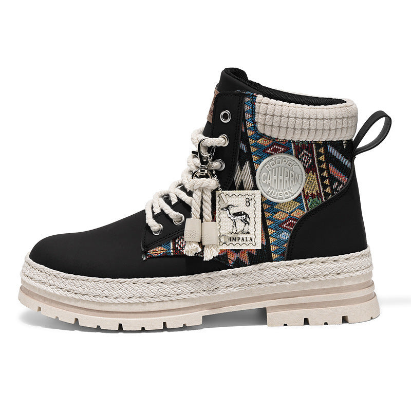 Damen Hochwertige Winterschuhe mit modischem Ethno-Design und robustem Profil EB