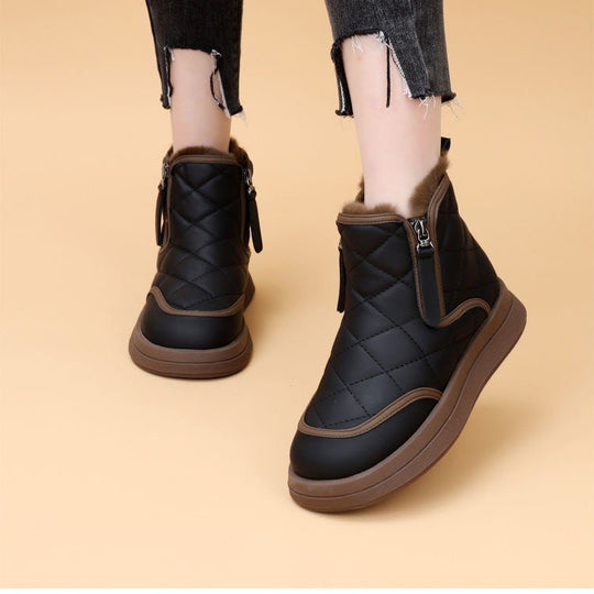 Damen gefütterte Winterboots mit strapazierfähigem Reißverschluss und warmem Innenfutter EB