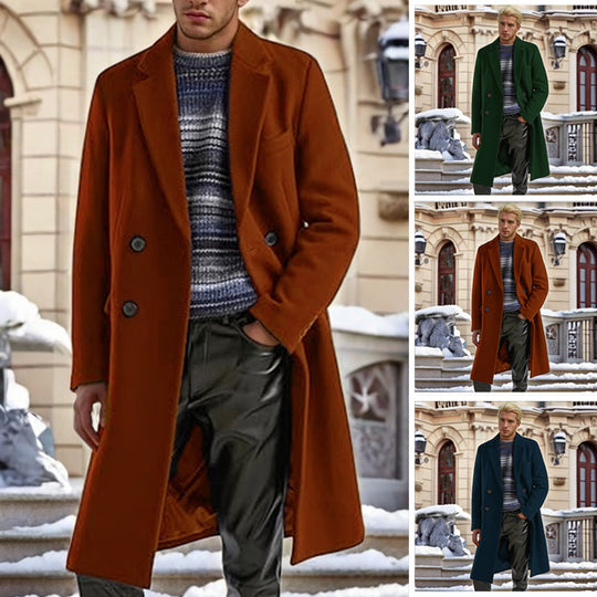 Herren eleganter doppelreihiger Wollmantel EB