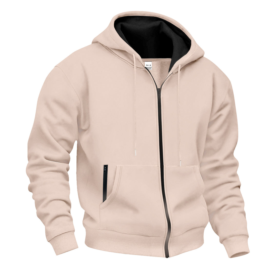 Herren Sweatjacke mit hohem Stehkragen und praktischen Reißverschlusstaschen EB