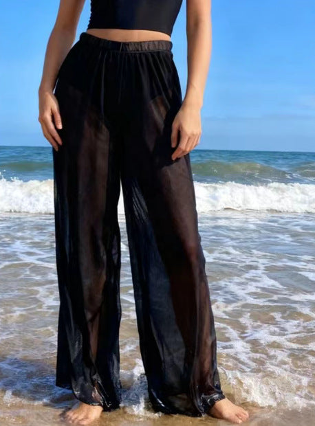 Damen Palazzohose mit eleganten transparenten Akzenten EB