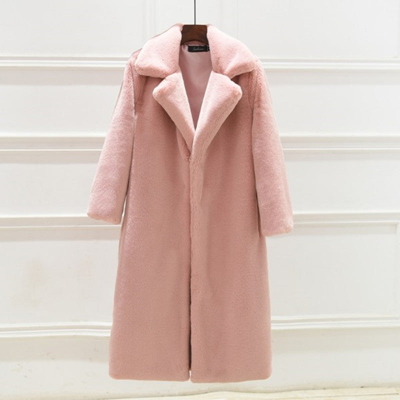 Damen Langhaarmantel im luxuriösen Teddy-Stil EB