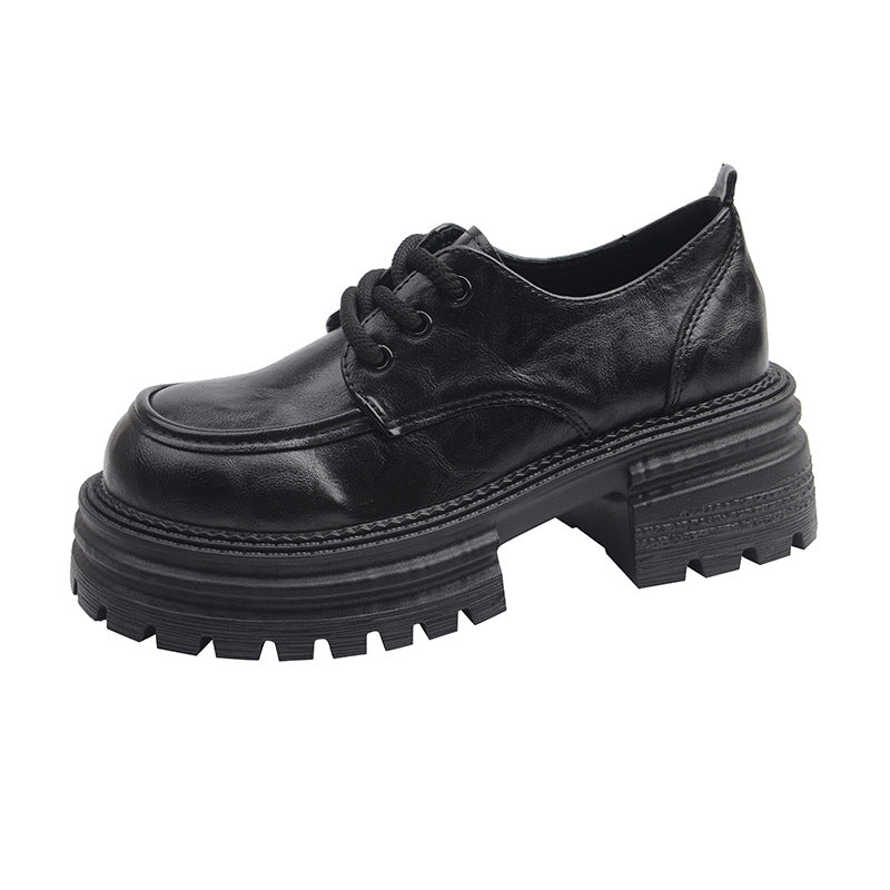 Damen Modische Schnürschuhe mit robustem Plateau-Heel und elegantem Obermaterial EB