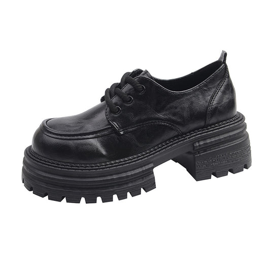 Damen Modische Schnürschuhe mit robustem Plateau-Heel und elegantem Obermaterial EB