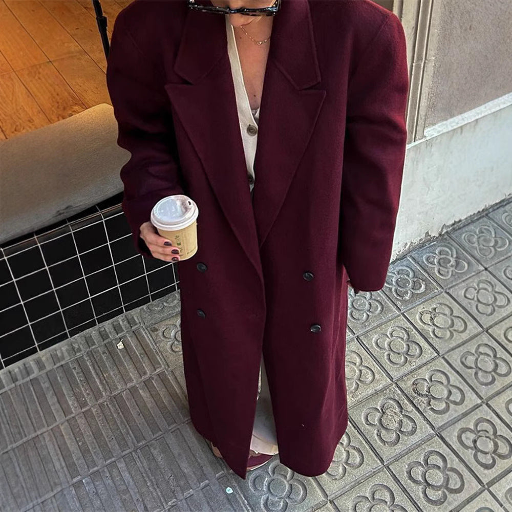 Damen eleganter Wool Coat mit doppelter Knopfleiste EB