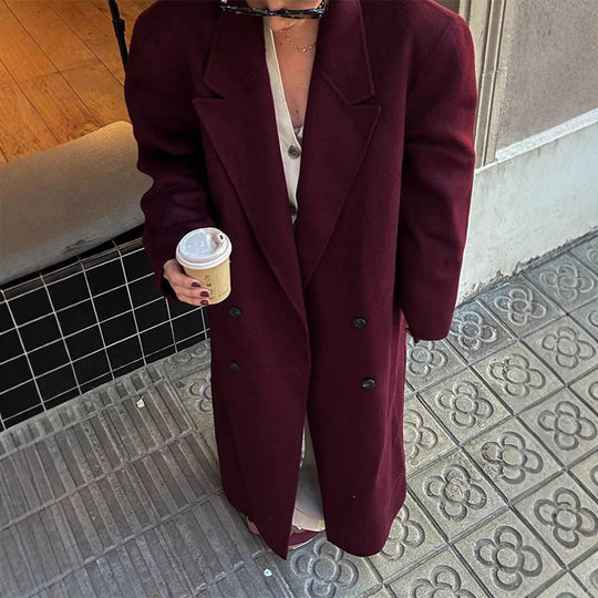 Damen eleganter Wool Coat mit doppelter Knopfleiste EB