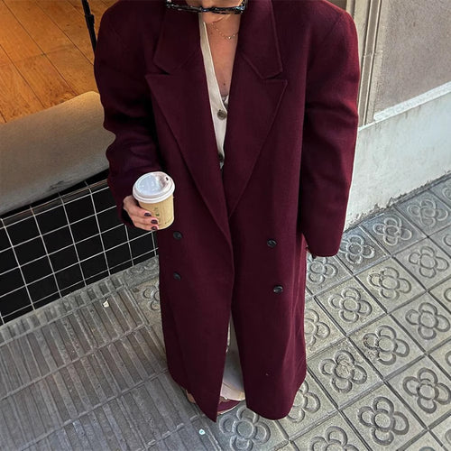 Damen eleganter Wool Coat mit doppelter Knopfleiste EB