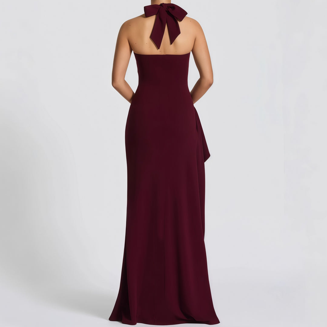 Damen Elegantes Abendkleid mit raffiniertem Schlitz und trägerlosem Design EB