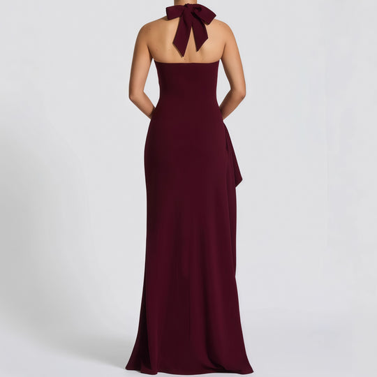 Damen Elegantes Abendkleid mit raffiniertem Schlitz und trägerlosem Design EB