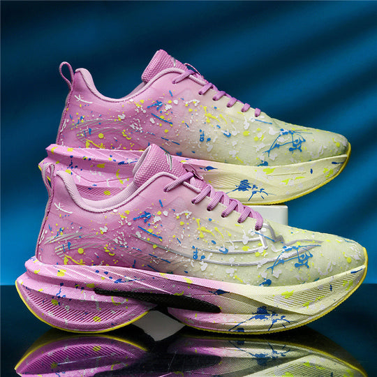 Unisex künstlerische Laufsneaker mit farbspritz-Design, sockenähnlichem Einstieg und gedämpfter Hohlkern-Zwischensohle EB
