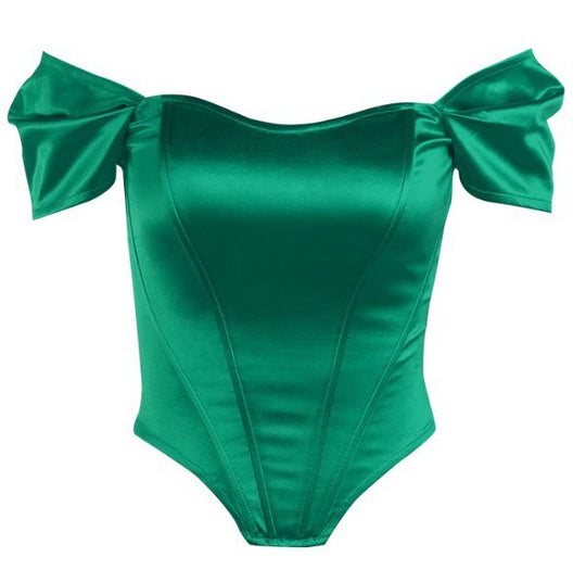 Damen Off-Shoulder Body mit Puffärmeln EB