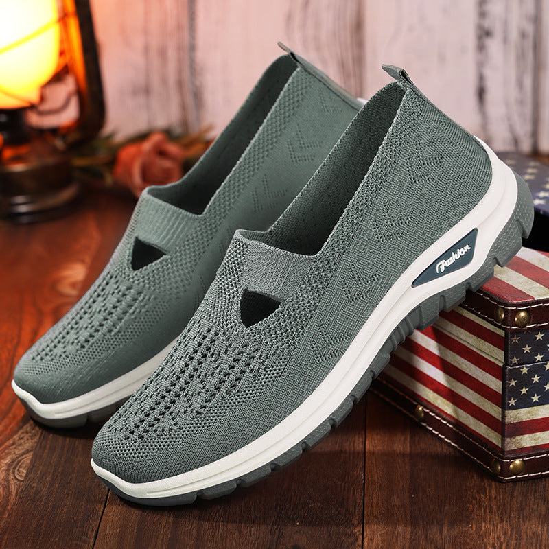 Damen Atmungsaktive Slip-On Freizeitschuhe mit elastischem Riemen EB