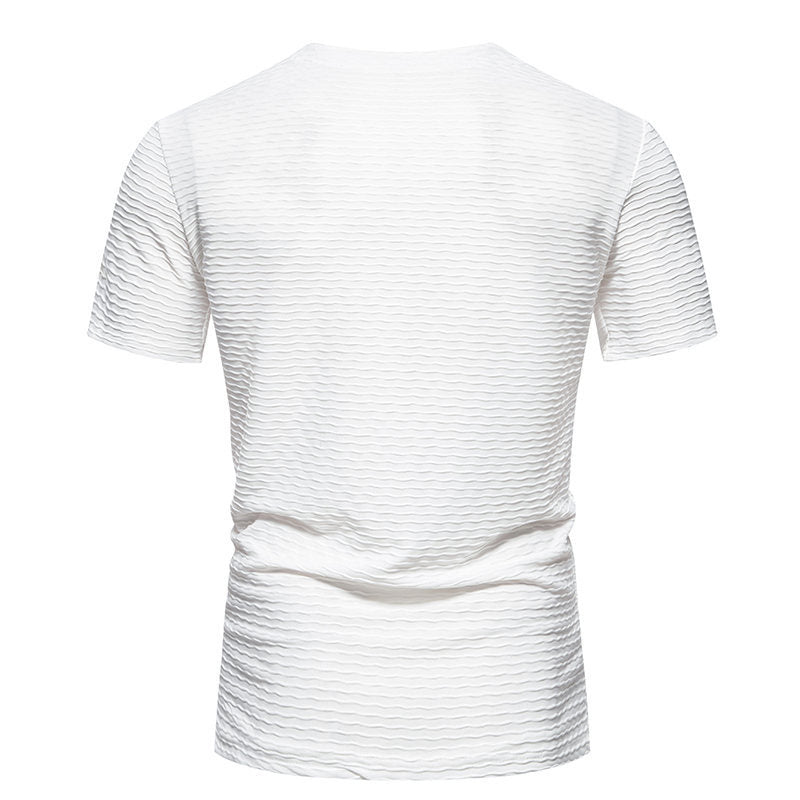 Herren V-Ausschnitt T-Shirt mit strukturiertem Design EB