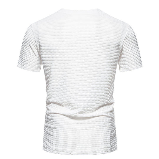 Herren V-Ausschnitt T-Shirt mit strukturiertem Design EB
