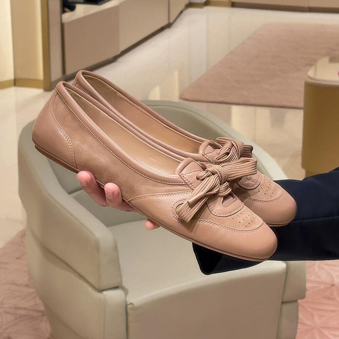 Damen Komfortable Ballerinas mit dekorativer Schleifenapplikation EB