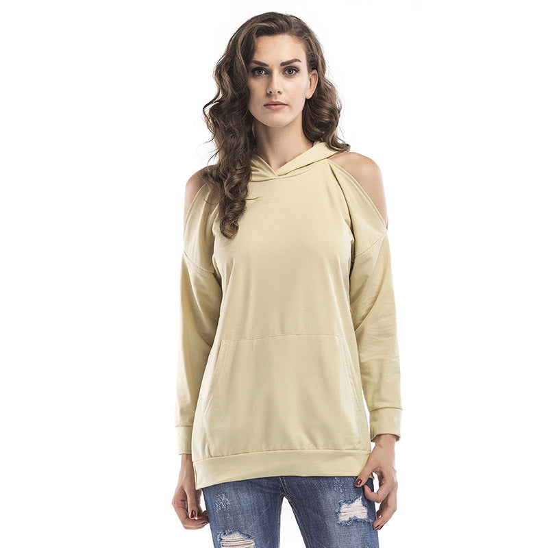 Damen Sweatshirt mit Off-Shoulder Design und bequemer Passform EB