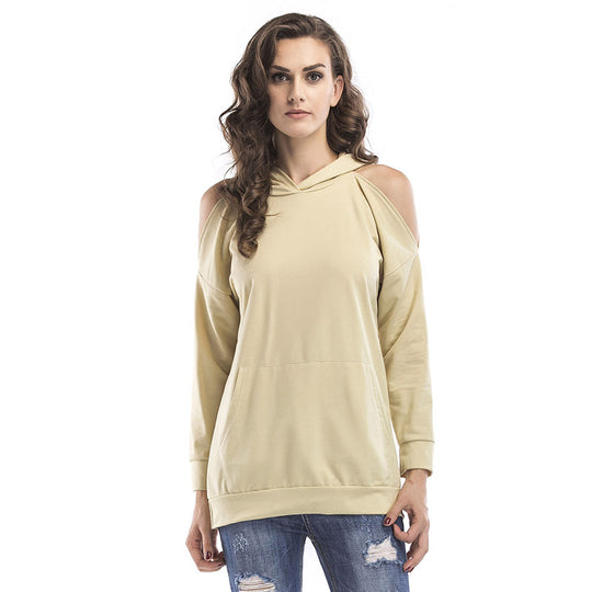 Damen Sweatshirt mit Off-Shoulder Design und bequemer Passform EB