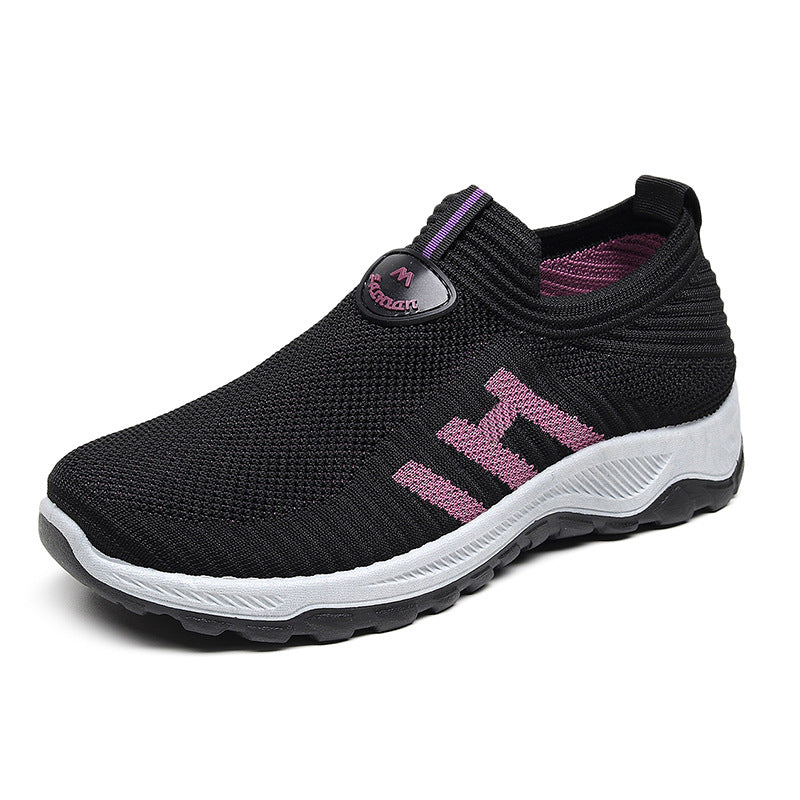 Damen Bequeme Stretch-Sneakers mit rutschfester Sohle EB