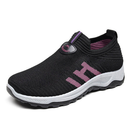 Damen Bequeme Stretch-Sneakers mit rutschfester Sohle EB