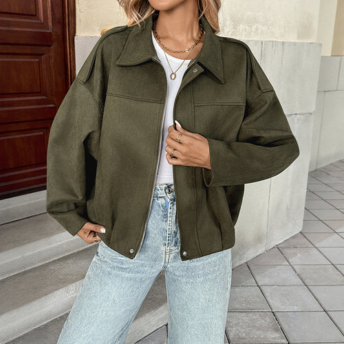 Damen Oversized Jacke mit lässigem Schnitt und robustem Material EB