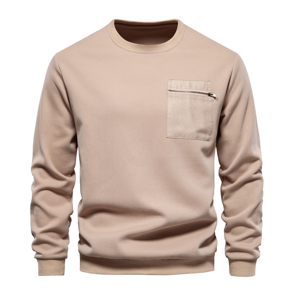 Herren Sweatshirt mit praktischem Brustreißverschluss und weichem Innenfutter EB