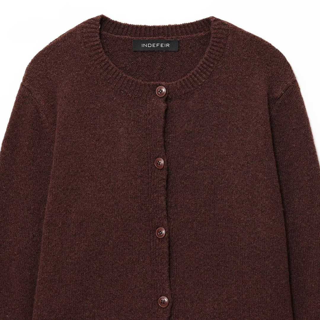 Damen Kuschelweicher Cardigan aus hochwertiger Wolle mit praktischen Knöpfen EB