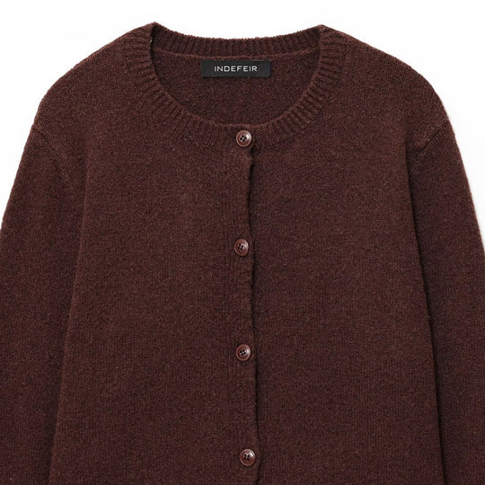 Damen Kuschelweicher Cardigan aus hochwertiger Wolle mit praktischen Knöpfen EB