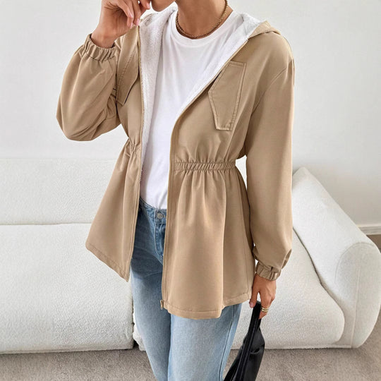 Damen Freizeitjacke mit verstellbarem Bund und Kapuze EB