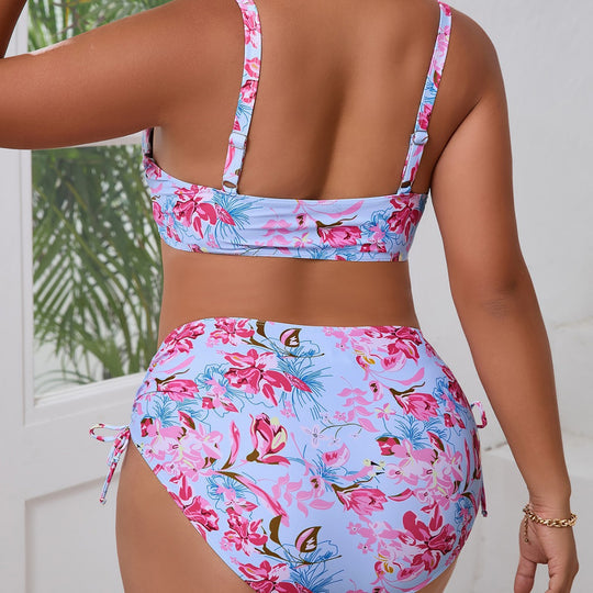 Damen Triangel-Bikini-Set mit rüschenbedecktem Höschen EB