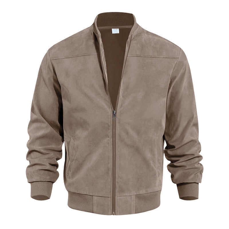 Herren Bomberjacke mit weichem Wildleder-Design und elastischen Bündchen EB