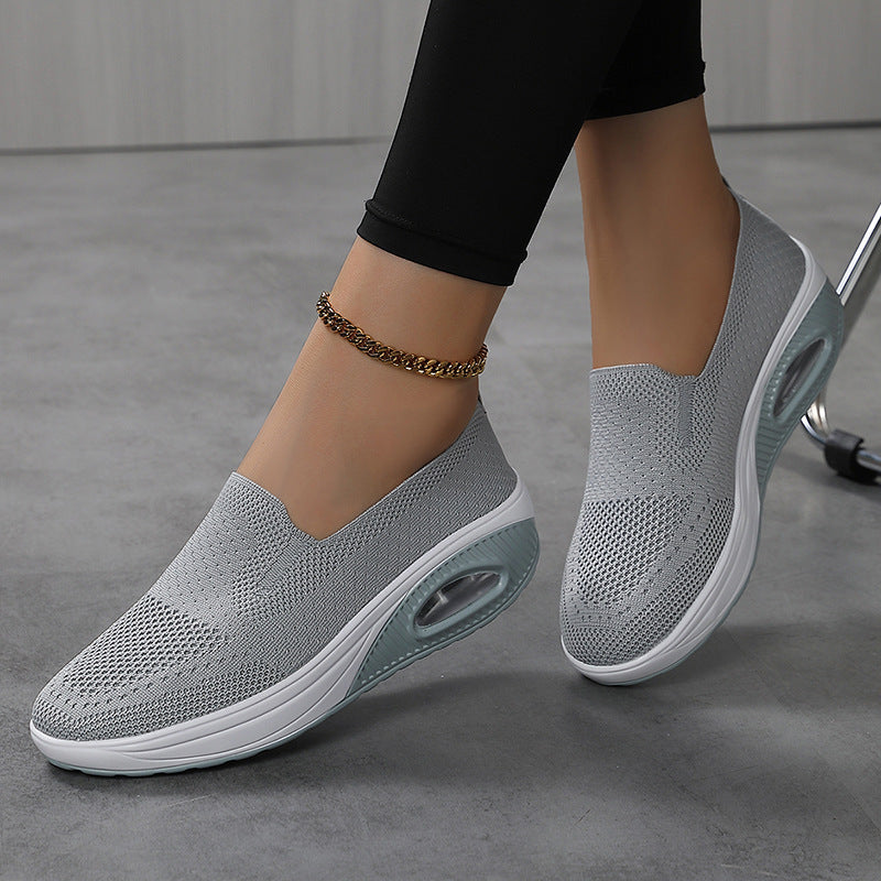 Damen Komfortable Slip-On Sneakers mit atmungsaktivem Mesh und dämpfender Sohle EB
