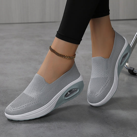 Damen Komfortable Slip-On Sneakers mit atmungsaktivem Mesh und dämpfender Sohle EB