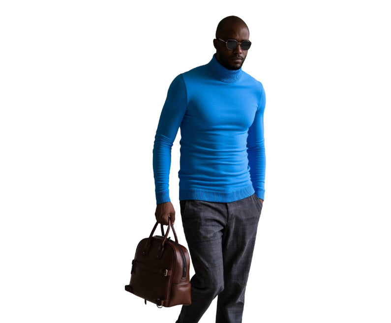 Herren rollkragen pullover mit feiner Struktur EB
