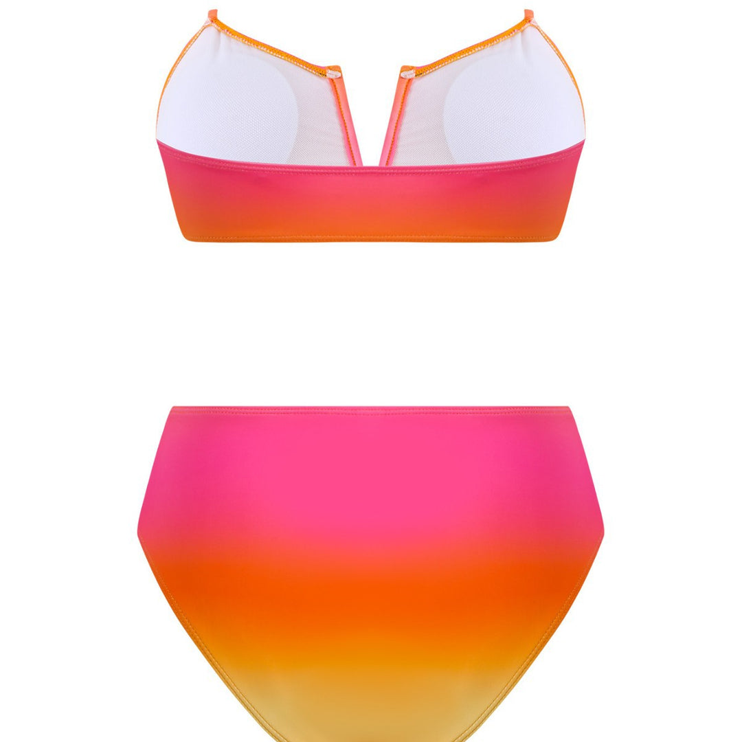 Damen Bandeau-Bikini mit langem Wickelrock EB