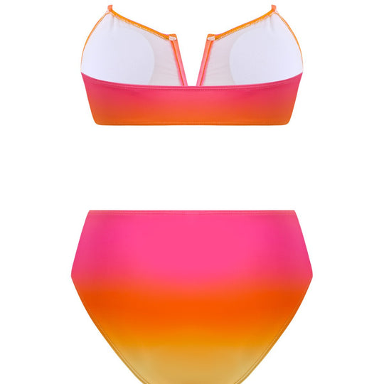 Damen Bandeau-Bikini mit langem Wickelrock EB