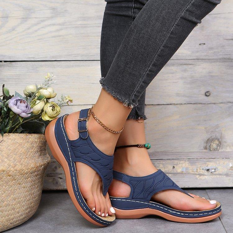 Damen Bequeme und modische Zehentrenner-Sandalen EB
