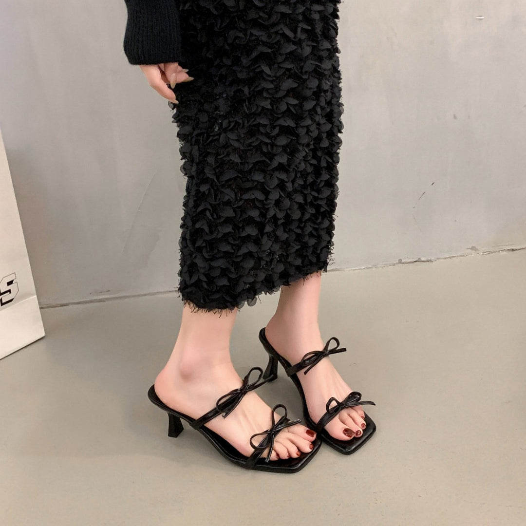 Damen Elegante Slingback-Pumps mit dekorativem Knoten-Design und modischem Absatz EB