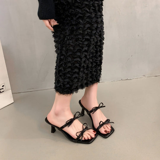 Damen Elegante Slingback-Pumps mit dekorativem Knoten-Design und modischem Absatz EB
