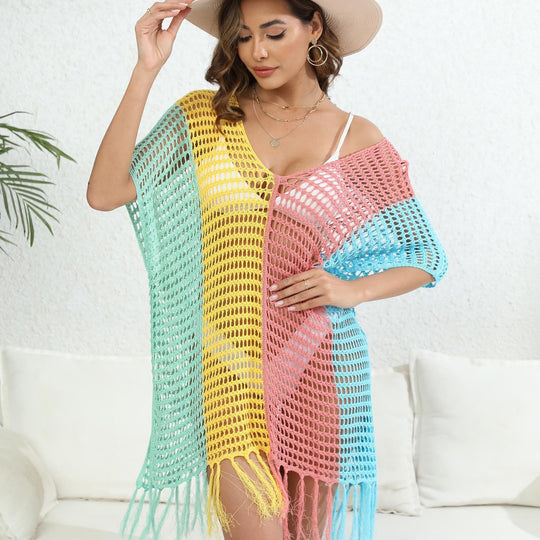Damen luftig-transparenter Strandponcho EB
