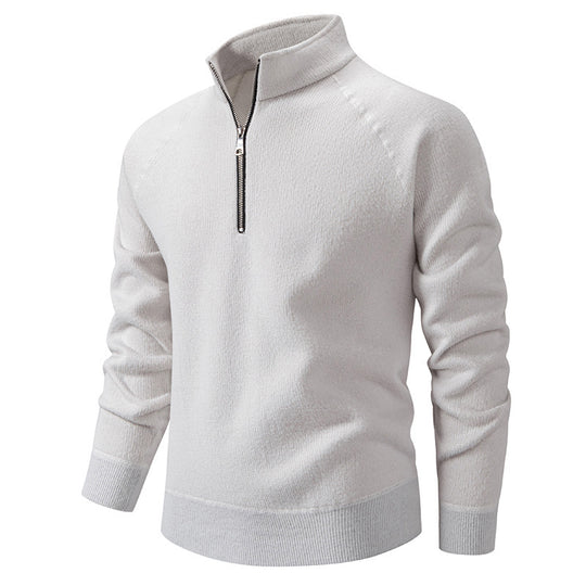 Herren Rollkragenpullover mit modernem Reißverschluss und strukturiertem Design EB