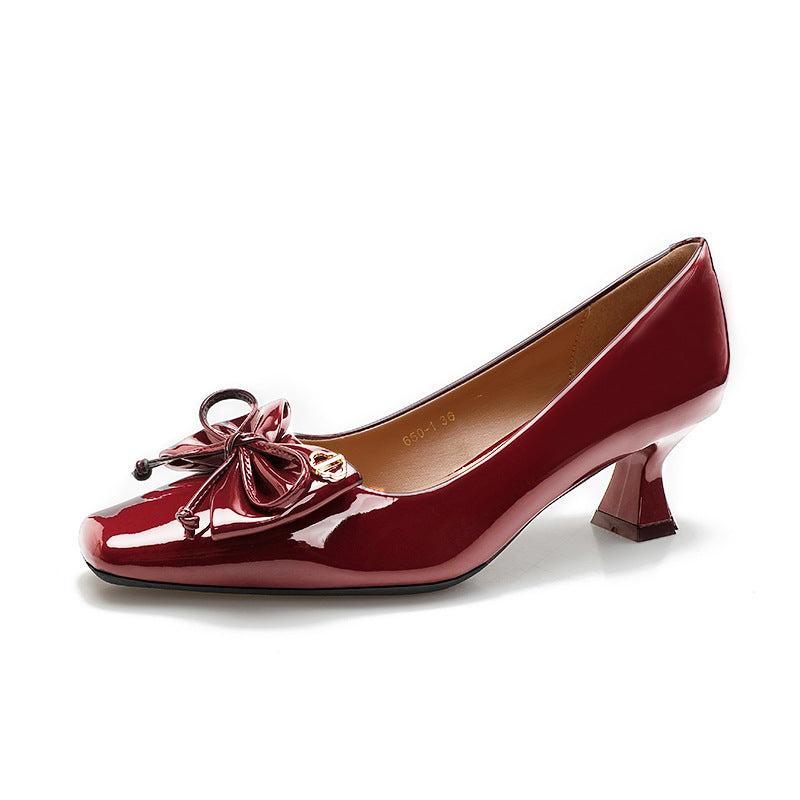 Damen elegante Pumps mit geschmackvollem Schleifenakzent EB