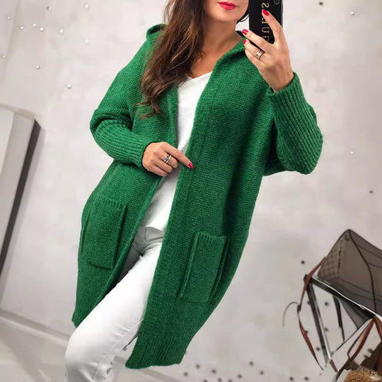 Damen Strickjacke mit Kapuze EB