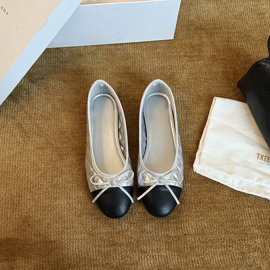 Damen Ballerinas mit elegantem Schleifendetail aus hochwertigem Leder EB